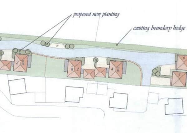 A sketch of the plans for six homes in South Lane, Southbourne