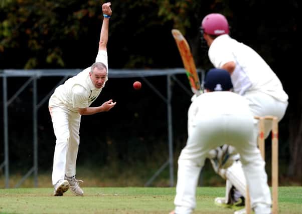 Sussex League Division 2: Three Bridges (fielding) v St James's. Adrian Chapell (bowling) to Hector Loughton. Pic Steve Robards SR1625513 SUS-160509-123208001