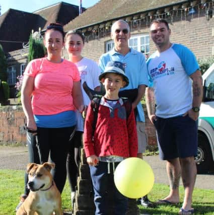 Diment family - Carly, Emily, Harry, Geoff, Mark enjoy the Balcombe Walk organised by St Catherine's Hospice - submitted by the hospice