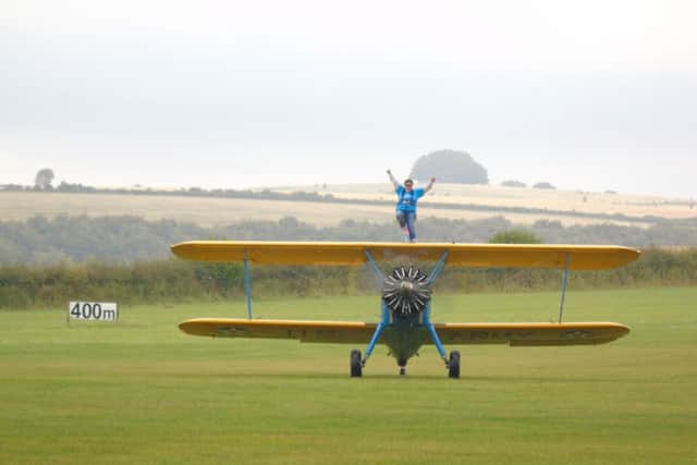 Jacqui Pullen completes wing walk for charity