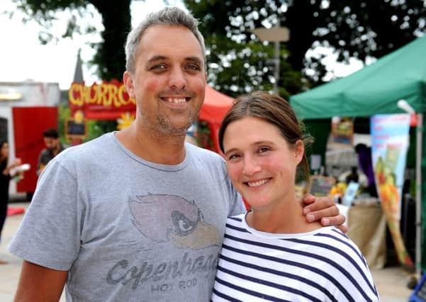 Simon Teesdale and Amy Hakim of Horsham Markets by Food Rocks. Pic Steve Robards  SR1625444 SUS-160509-101948001