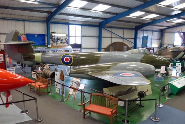 Teddy Donaldsons Meteor EE549 is on display in Merston Hall Tangmere Military Aviation Museum.  Photo by TMAM&Pete Pitman