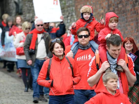 A protest march against the Crown Office closure was held earlier this year