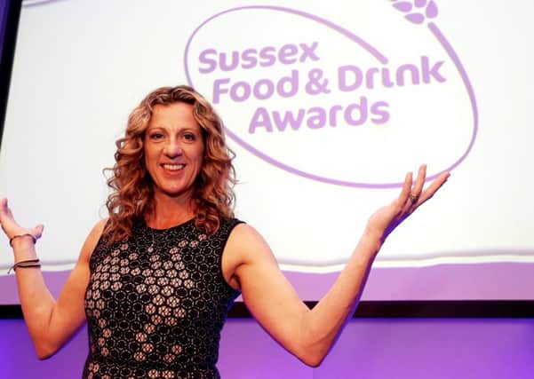 Sussex Food and Drinks Awards 2015 at the AMEX. Sally Gunnell SUS-160609-191018003