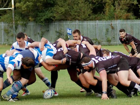 Scrummage action from Hastings & Bexhill's friendly against Deal & Betteshanger last weekend. Picture courtesy Andy Walding