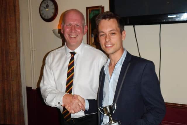 Michael Ripley, 4th team batsman and bowler of the year. Three Bridges Cricket Club Awards 2016.