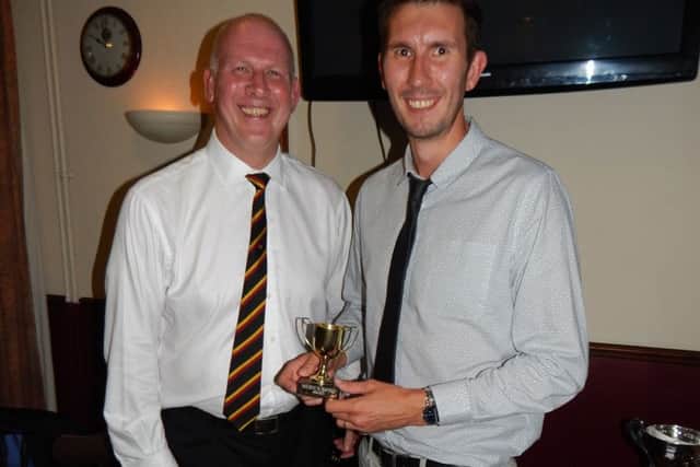 Med Haynes, 3rd team batsman of the year. Three Bridges Cricket Club Awards 2016.