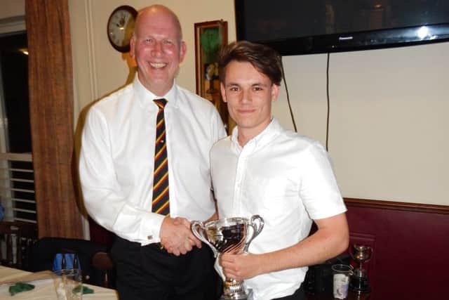 Conor Golding, 1st team batsman of the year. Three Bridges Cricket Club Awards 2016.