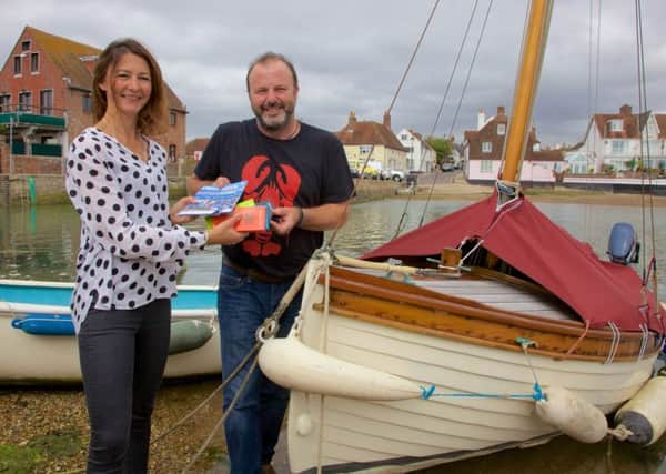 Alistair Gibson and Helen Pattinson celebrate the new partnership between Emsworth Food Fortnight and Montezuma's