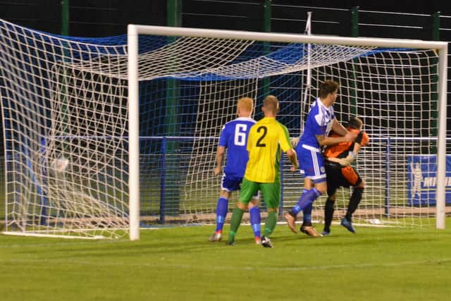 Nathan Cooper opens the scoring. Picture by Grahame Lehkyj