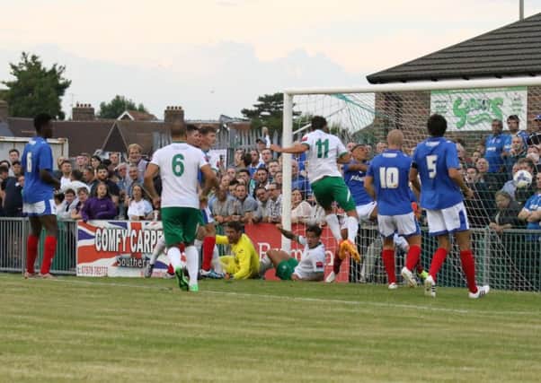 Harvey Whyte scores against Pompey - now he is one of several on the injured list / Picture by Tim Hale