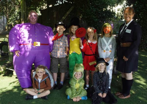 Pupils and staff at Elm Grove Primary School in Worthing mark Roald Dahl's birthday by dressing up as characters from his books.