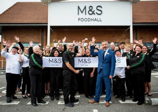 M&S Chichester Foodhall launch led by long server Jamie McGreal and store manager Paul Gregory. Photo by Emily Whiting.