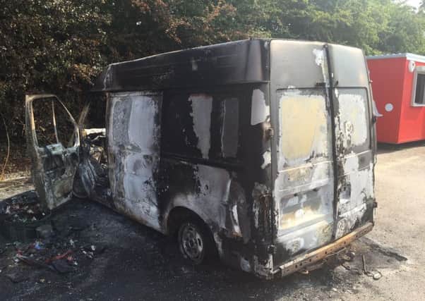 Crawley Town Football Club's kit van was hit by 'major vandalism' on Monday