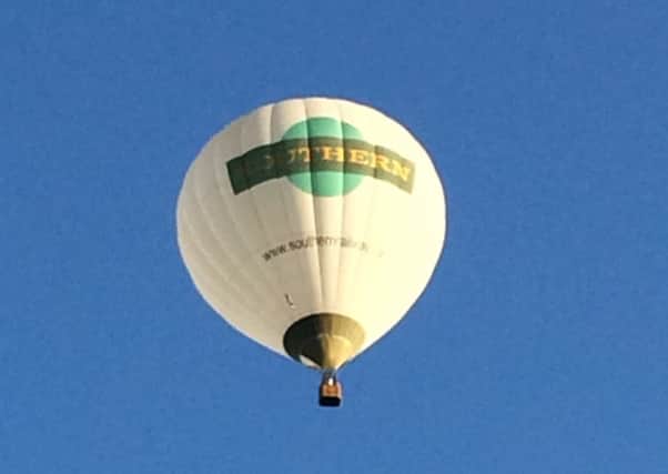 Southern Rail Hot air balloon over Billingshurst