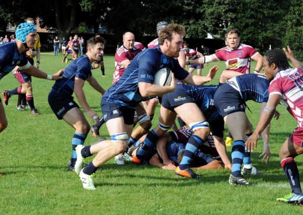 Jack Bentall on the charge in Chichester's win over Shelford / Picture by Kate Shemilt