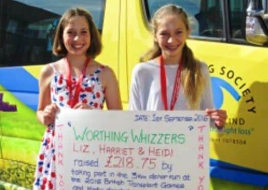 Sisters Harriet and Heidi Sheridan ran the British Transplant Games Donor Run 2016 as Worthing Whizzers