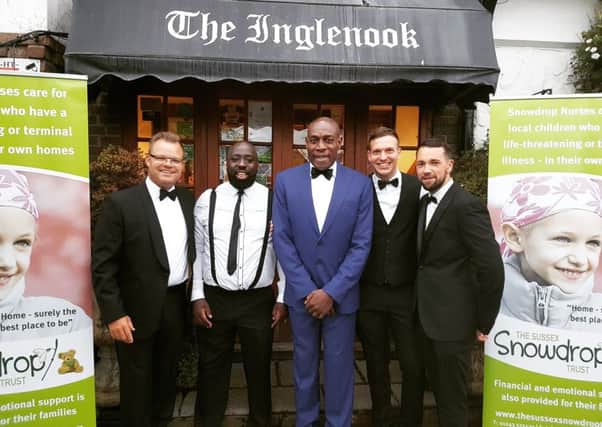 Boxing great Frank Bruno outside The Inglenook on Friday