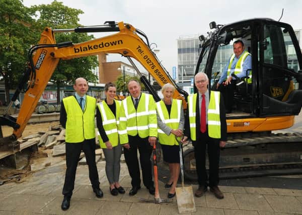 Work starts on the Â£3.2 million revamp of Queens Square, Crawley SUS-160920-114710001