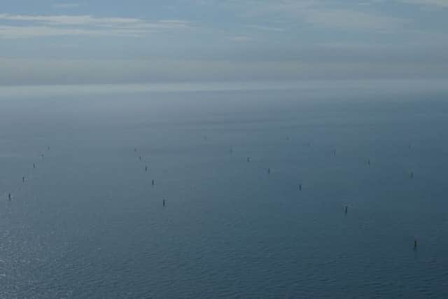 Aerial images show the Rampion wind farm taking shape off the coast of Worthing. Picture: Picture: Mike Wooldridge