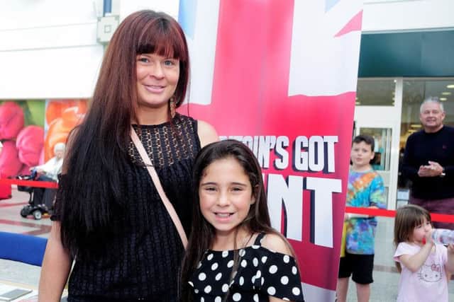 Lacey Miles with her mum Kara after her audition. Photo by Priory Meadow