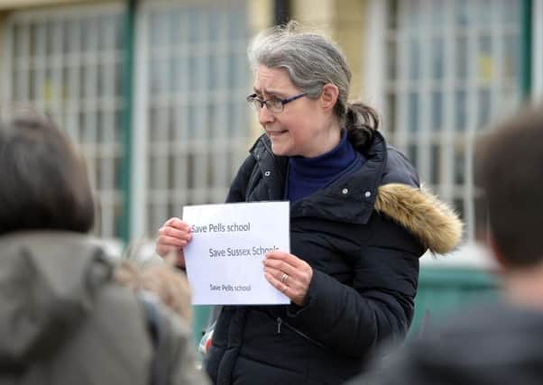 Ruth OKeeffe at a protest earlier this year against the closure of Pells CoE Primary School