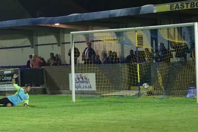 One of Eastbourne Town's goals during their second half turnaround. Picture courtesy Joe Knight