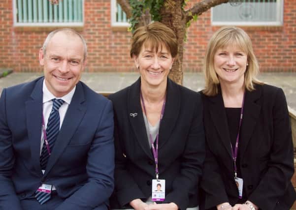 Head teacher Mark Anstiss with deputy head teachers Marion Harrington (centre) and Pat Ashman