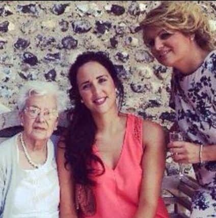 Sisters Bernie and Hannah Catherall with their Nanny Bren who is 86 and has had vascular dementia for ten years