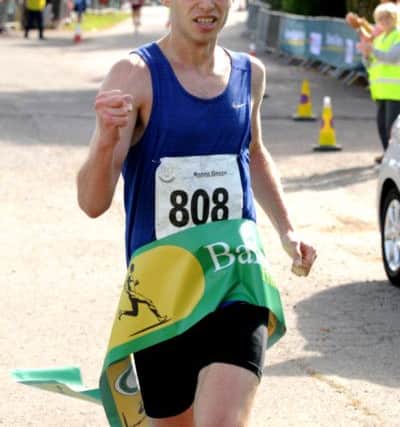 Barnes Green half marathon and 10k run. Barnes Green Village Hall, Muntham Drive. Max Dumbrell half marathon winner SUS-160925-205545008