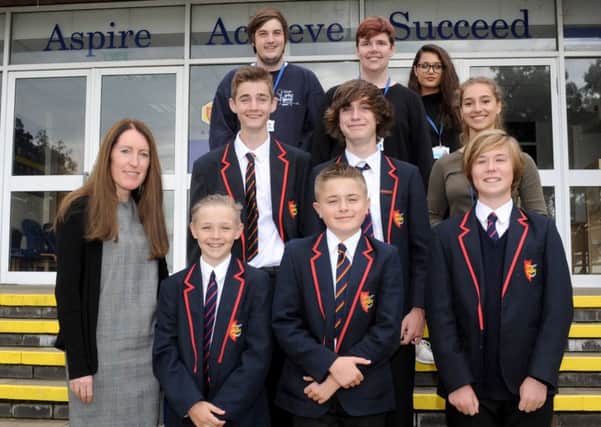 Jane Fletcher with students at ARK William Parker Academy
