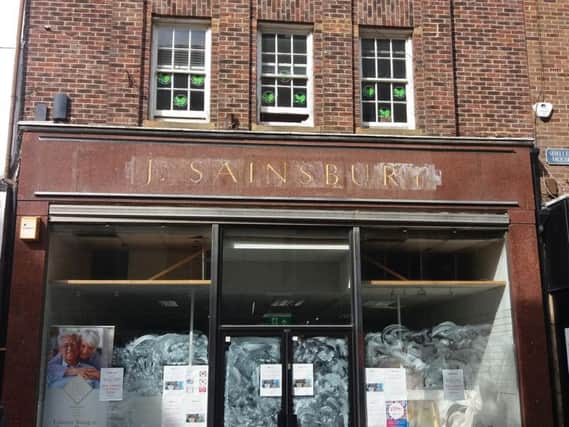 The old J. Sainsbury sign in Warwick Street has been uncovered