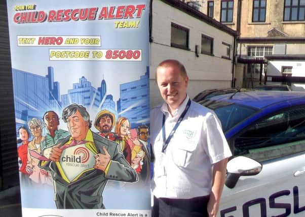 Senior civil enforcement officer Paul Abbott promotes Child Rescue Alert