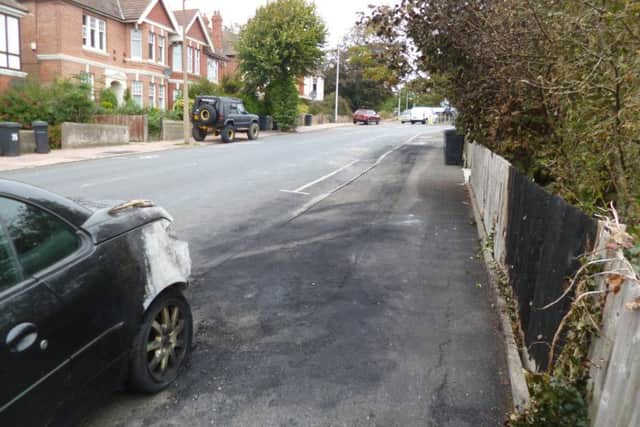 The damage caused by the car fire on Dorset Road, Bexhill. Photo by Sue Crick SUS-160929-112603001
