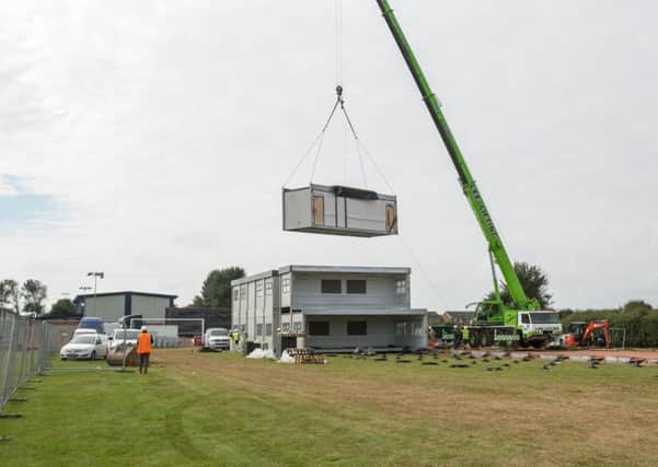 Portable buildings will be used to create the temporary school facilities for Selsey Academy pupils. PdH Photography.