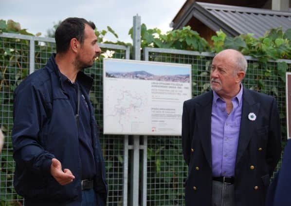 Ron with guide Resad Trbonja at Sarajevo Tunnel Museum