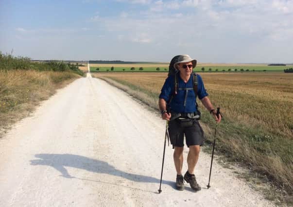 Dick Kempson on the Via Agrippa near Chalons-en-Champagne in France SUS-160410-115044001