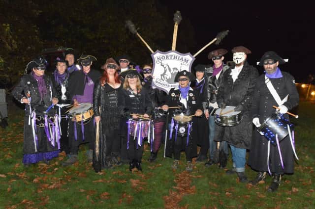 Northiam Bonfire Society 2015 torchlight procession, bonfire  and fireworks October 24th 2015