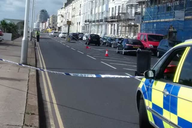 Police close A259 Eversfield Place following medical incident. Photo by Paul Ashton.