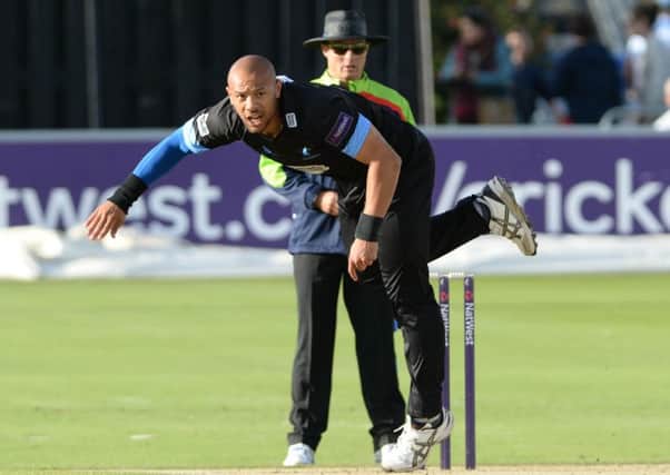 Tymal Mills. Sussex v Middlesex T20 Blast Hove. Picture by Phil Westlake SUS-160923-125228001