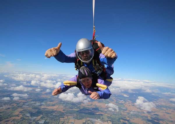 Linda Selling on the skydive