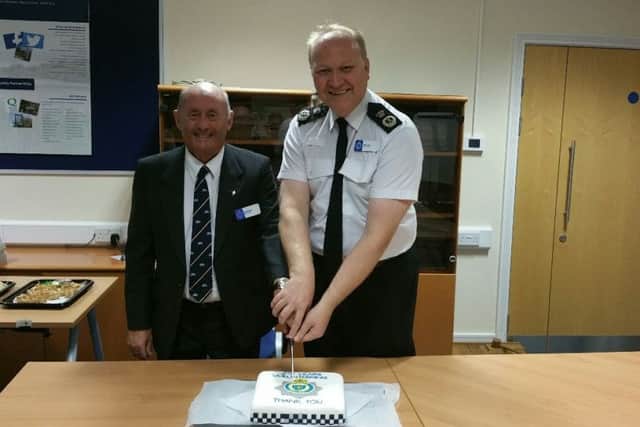 Chief Constable Giles York and David Scott