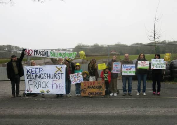 Keep Billingshurst Frack Free at the site at Broadford Bridge (photo submitted). SUS-150316-155927001