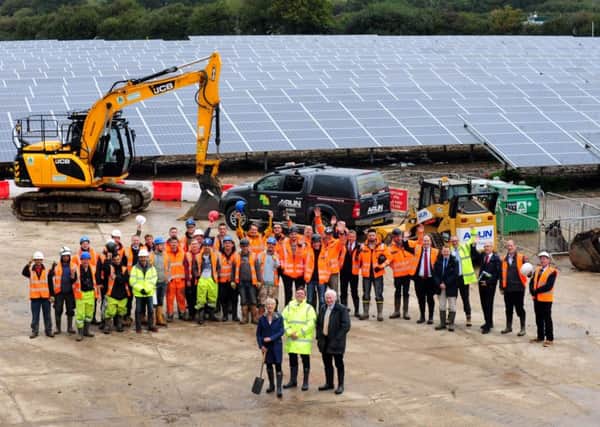ks1500506-4 Tangmere Solar Farm  phot kate
Louise Goldsmith, Leader of West Sussex Country Council, front left, and the team behind the new solar farm in Tangmere.ks1500506-4 SUS-150710-140316008