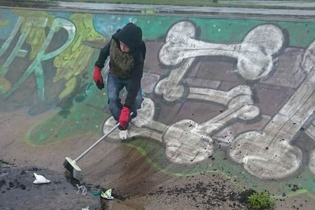 Residents helped clear up the vandalism at the Mayflower skate bowl