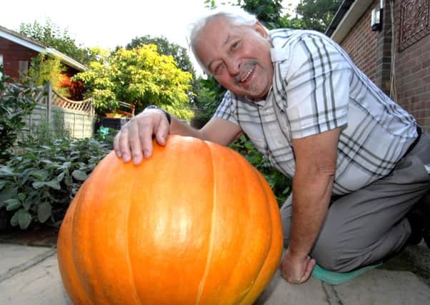 Chris Mullins with his winning pumpkin