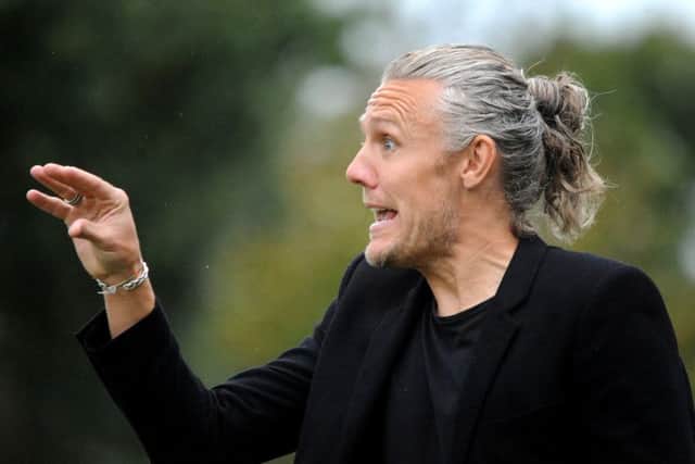 Jimmy Bullard gives his Leatherhead side orders at Burgess Hill earlier this season. Picture: Steve Robards