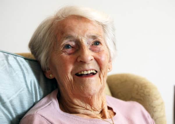 Betty Webb celebrates her 100th birthday. Picture: Derek Martin DM16148132aa