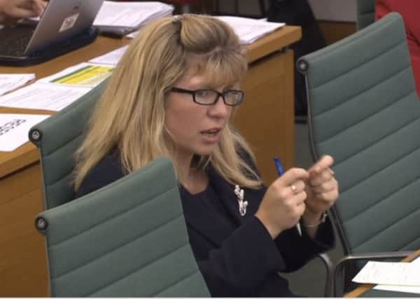 Lewes MP Maria Caulfield speaking at the House of Commons' Women and Equalities Committee (photo from parliament.tv). SUS-161210-134452001