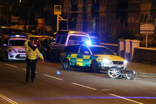 Officers were called to the junction with Navarino Road in East Worthing at 8.29pm. Picture: Eddie Mitchell